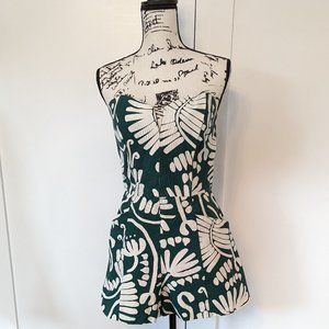 H&M Conscious Green Leaf Strapless Romper - 12